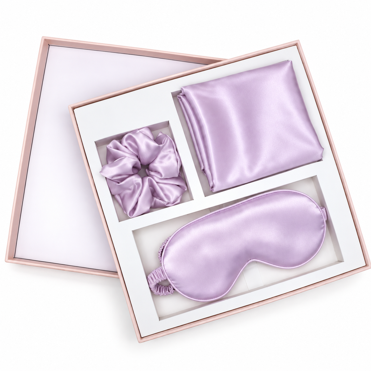 NANILUX Satin Travel Set – Pillowcase, Sleep Mask & Scrunchie