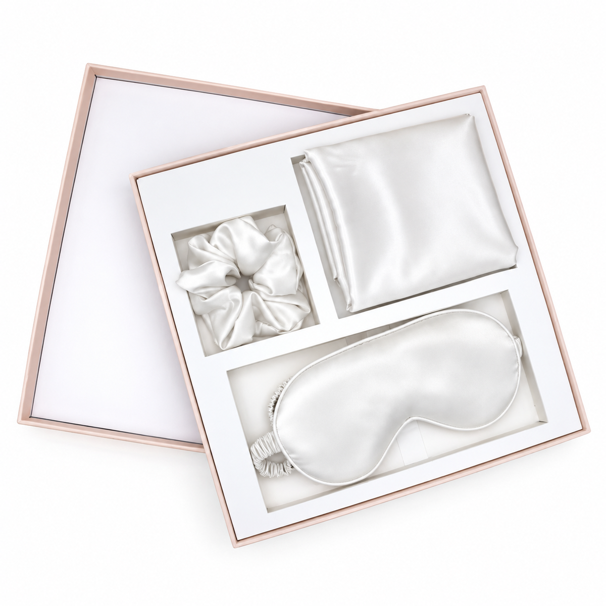 NANILUX Satin Travel Set – Pillowcase, Sleep Mask & Scrunchie